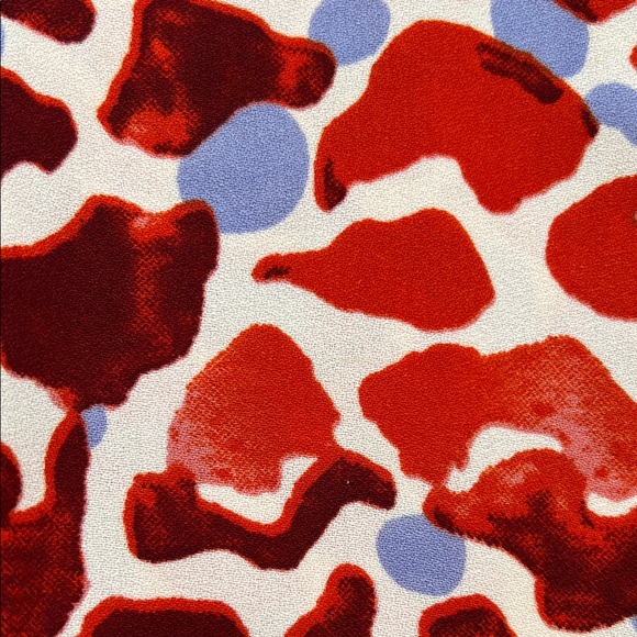 H&M Orange Blue Animal Print Maxi Dress Front Pleat Cutout Back Size 8 - Picture 7 of 9